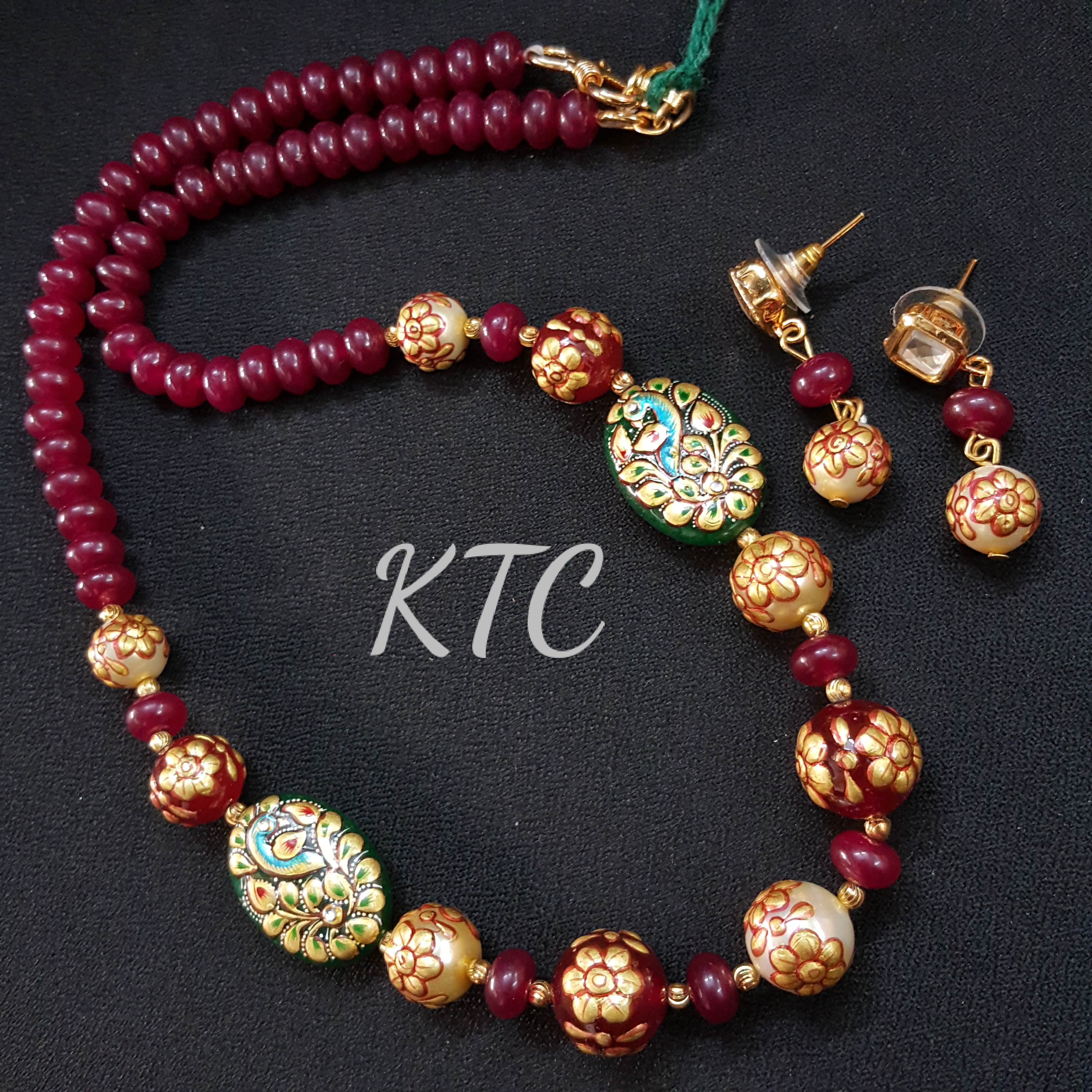 Tanjore Gold Polished Beaded String